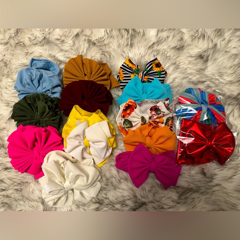 Baby/toddler headwrap bow bundle